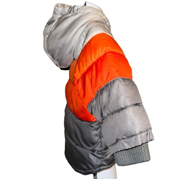 Old Navy Puffer Zipper Orange Gray Toddlers Jacket Size  18-24 M - Picture 3 of 16